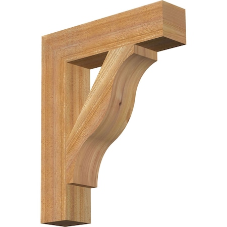Ekena Millwork Funston Block Rough Sawn Bracket, Western Red Cedar, 4"W x 18"D x 22"H BKT04X18X22FST05RWR